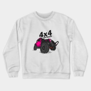 4x4 Off Road Jeep Pink Crewneck Sweatshirt